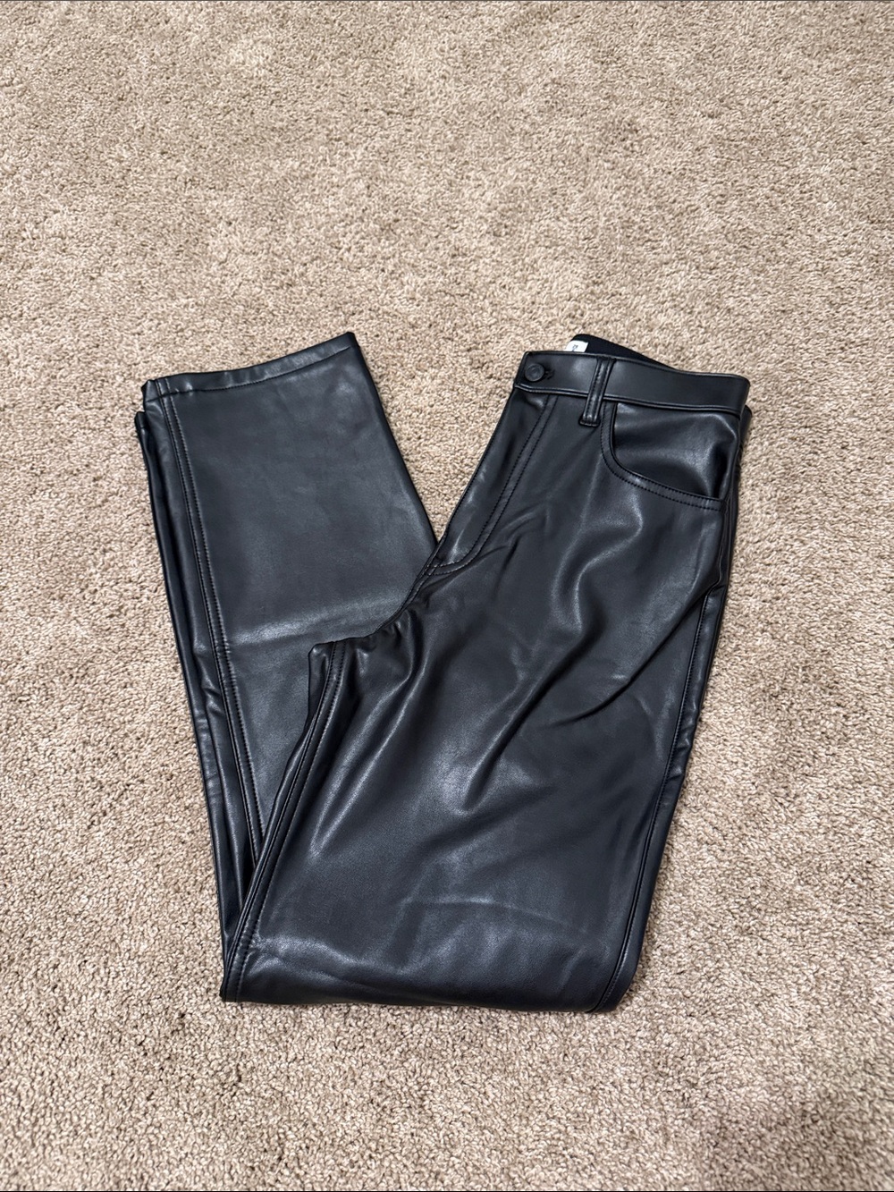 Abercrombie High Rise 90s Relaxed Vegan Leather Pant